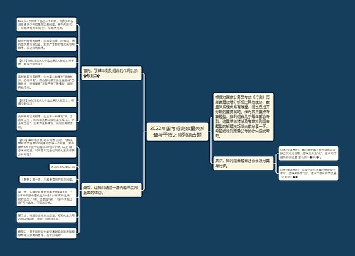 2022年国考行测数量关系备考干货之排列组合题