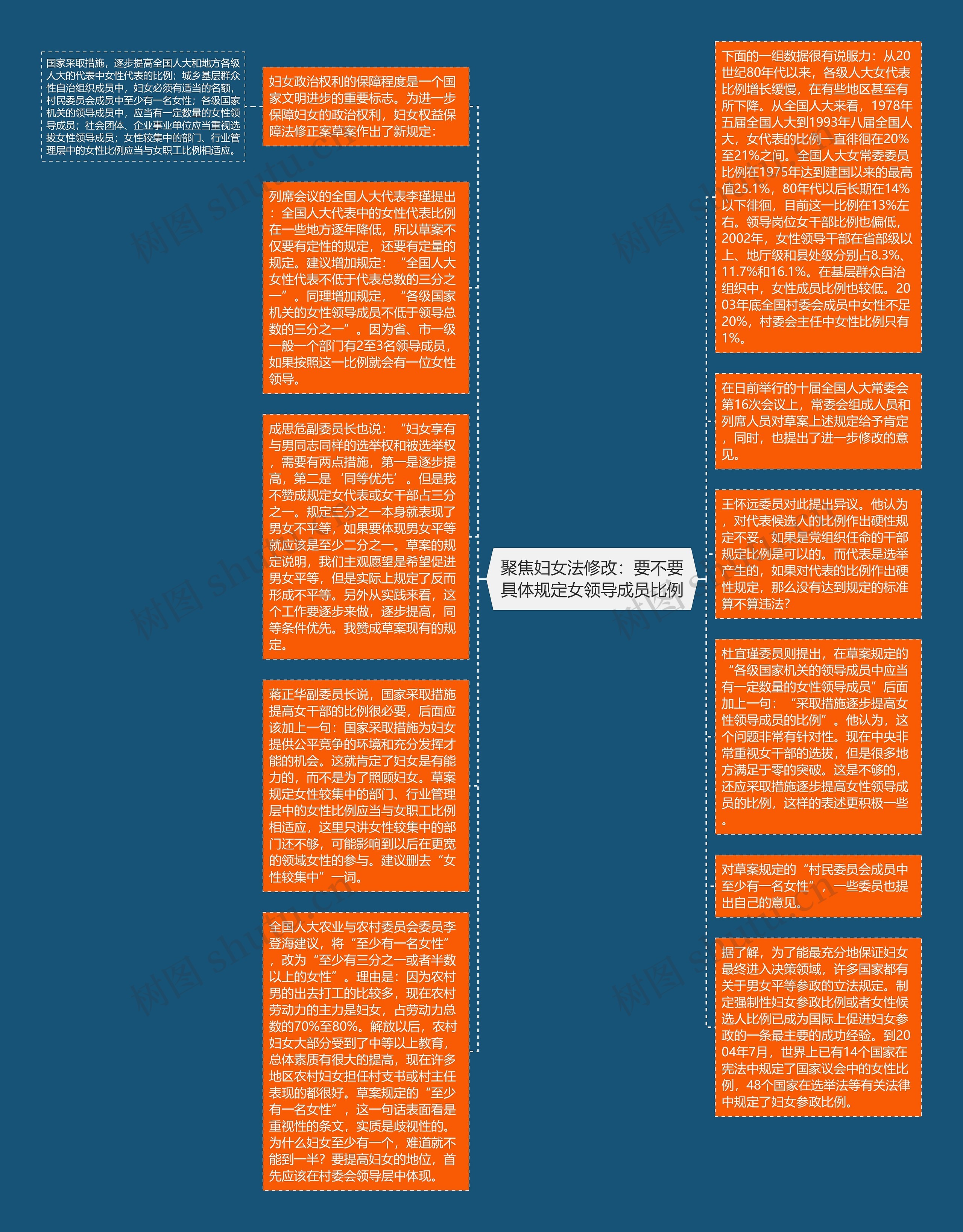 聚焦妇女法修改：要不要具体规定女领导成员比例思维导图