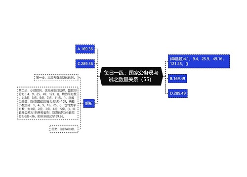 每日一练：国家公务员考试之数量关系（55）