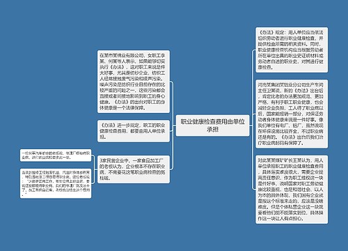 职业健康检查费用由单位承担