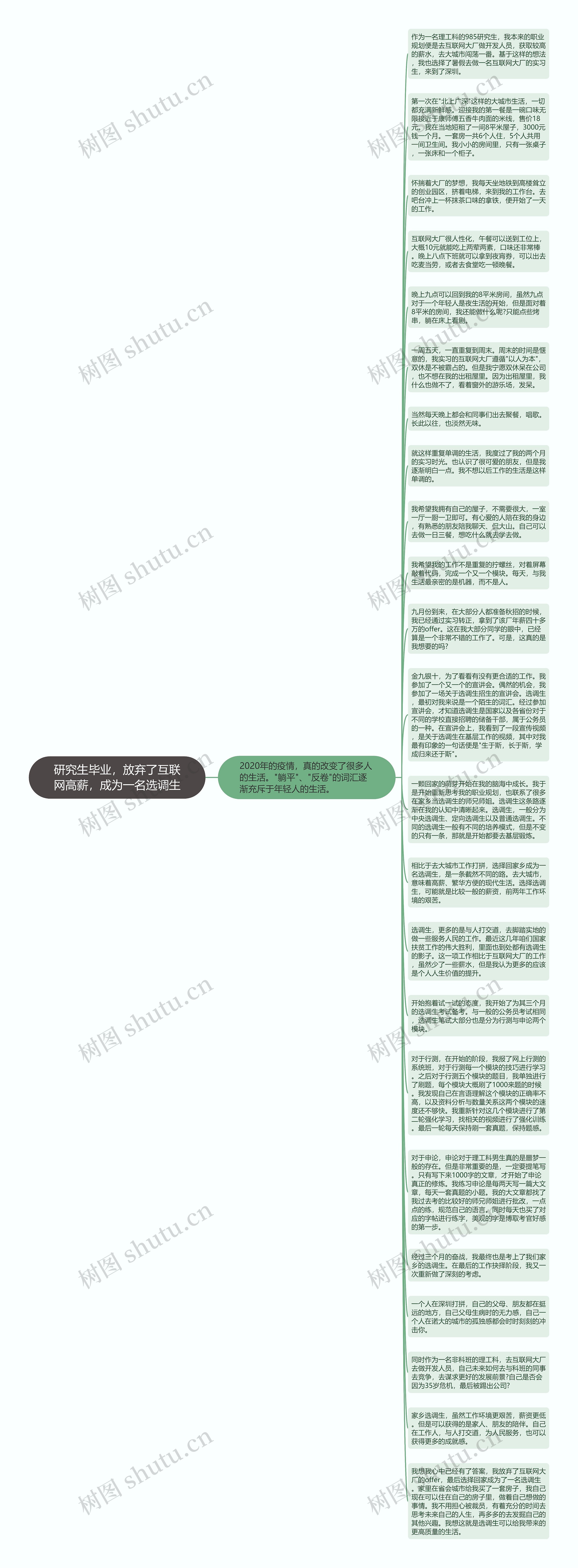 研究生毕业，放弃了互联网高薪，成为一名选调生思维导图