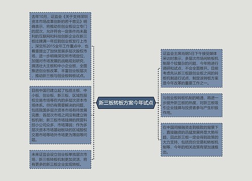 新三板转板方案今年试点