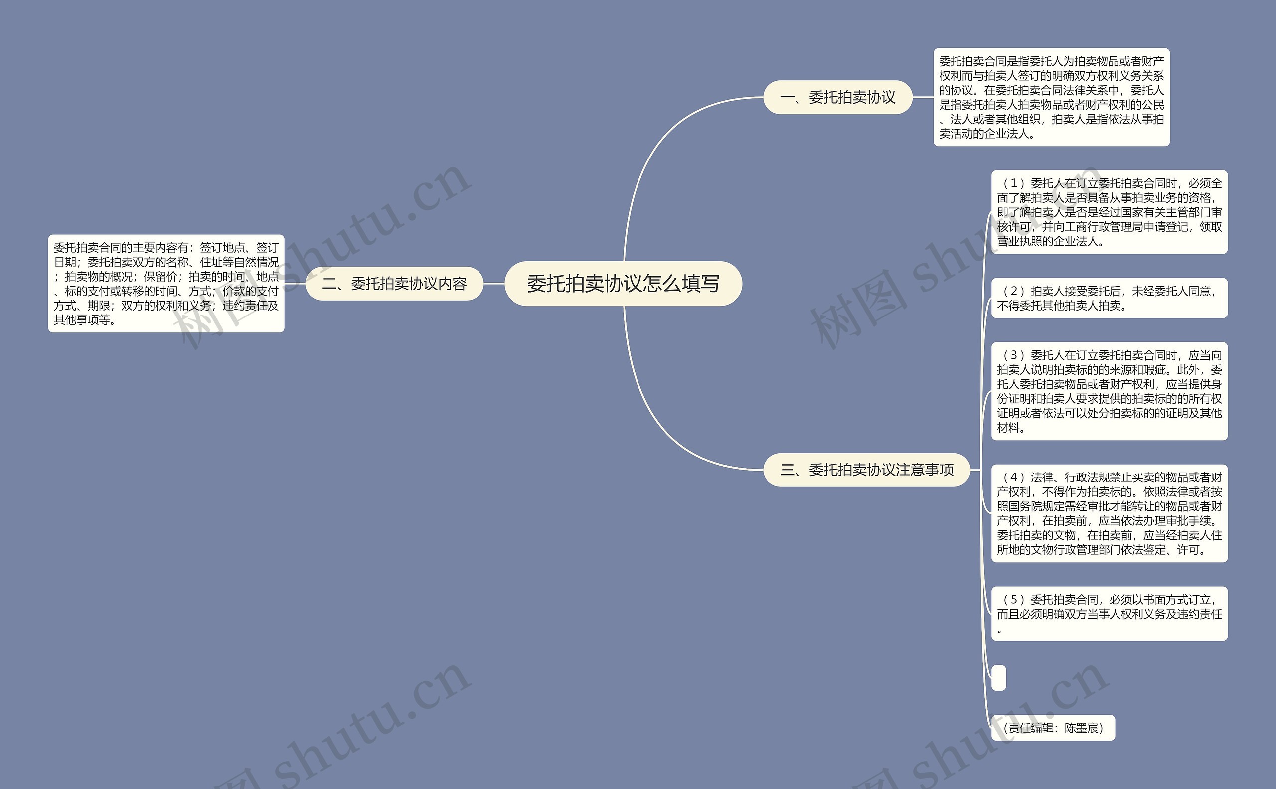 委托拍卖协议怎么填写思维导图