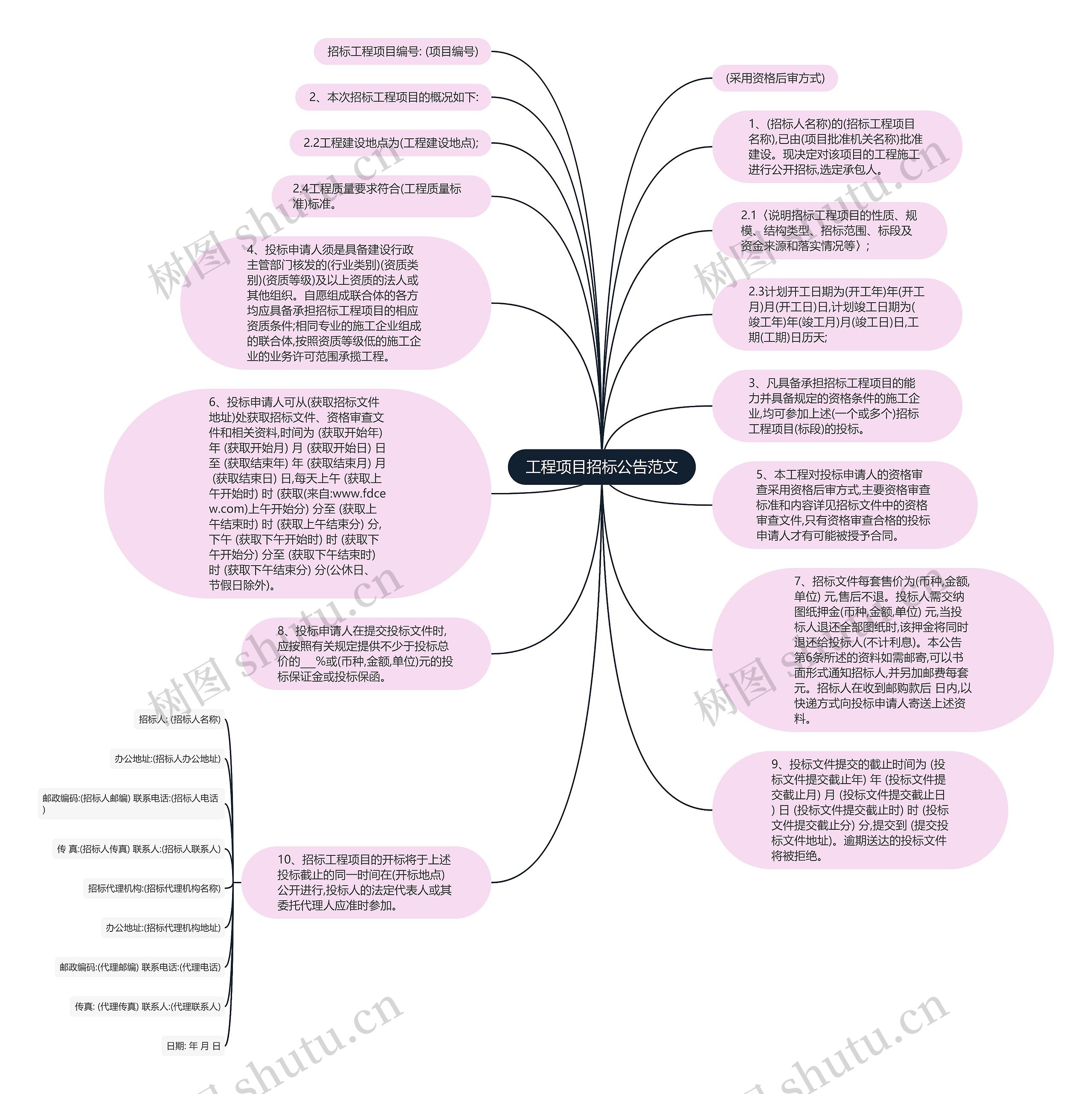 工程项目招标公告范文思维导图