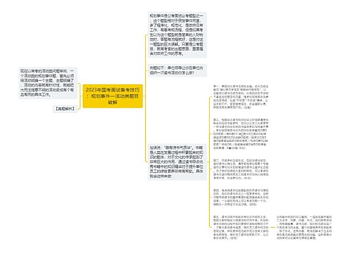 2023年国考面试备考技巧：规划事件—活动类题目破解