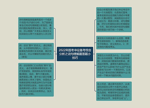 2022年国考申论备考综合分析之词句理解题答题小技巧