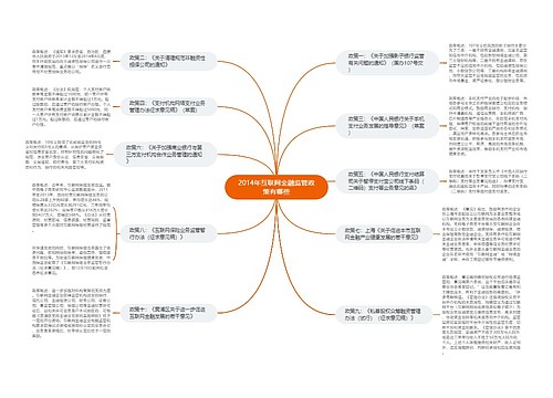 2014年互联网金融监管政策有哪些