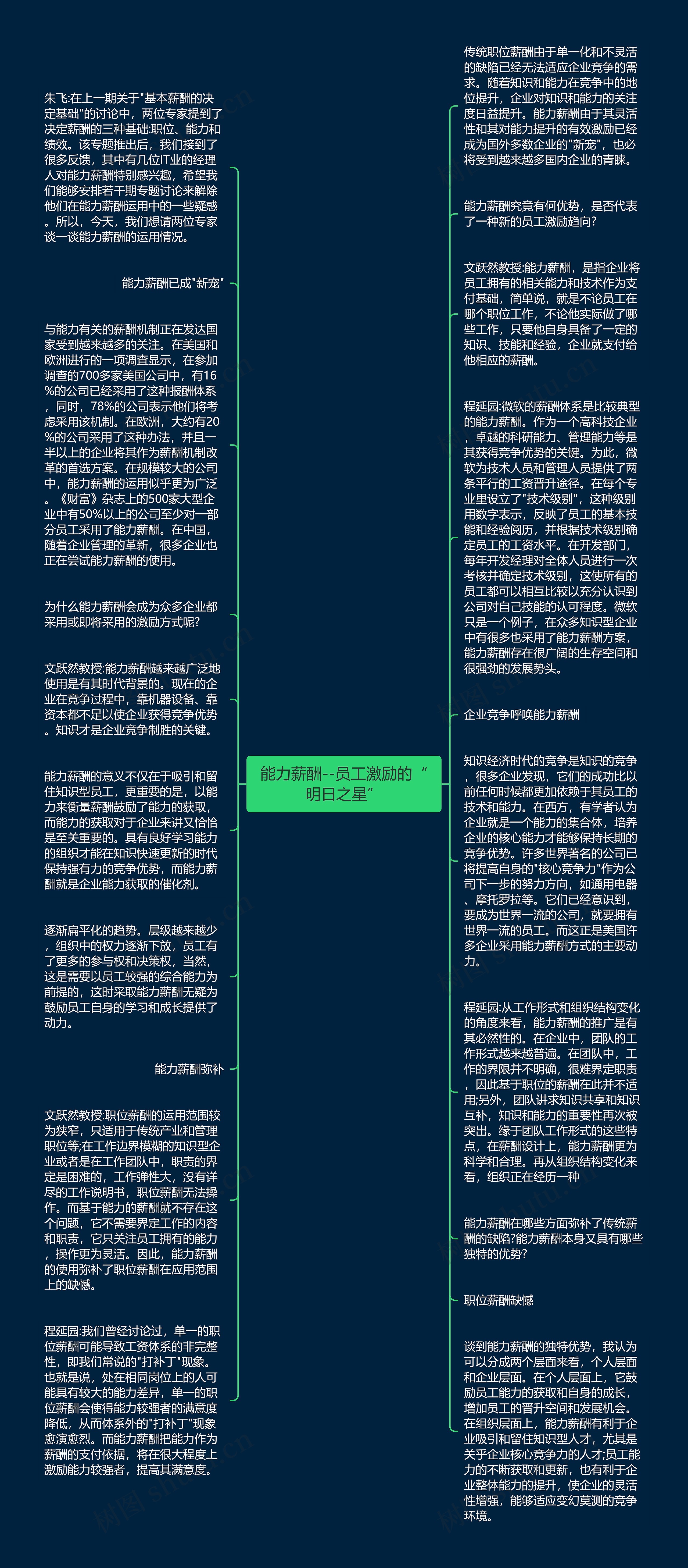 能力薪酬--员工激励的“明日之星”思维导图高清图 能力薪酬--员工激励的“明日之星”思维导图