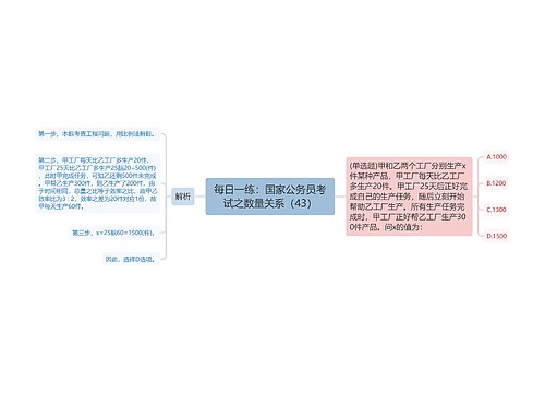 每日一练：国家公务员考试之数量关系（43）