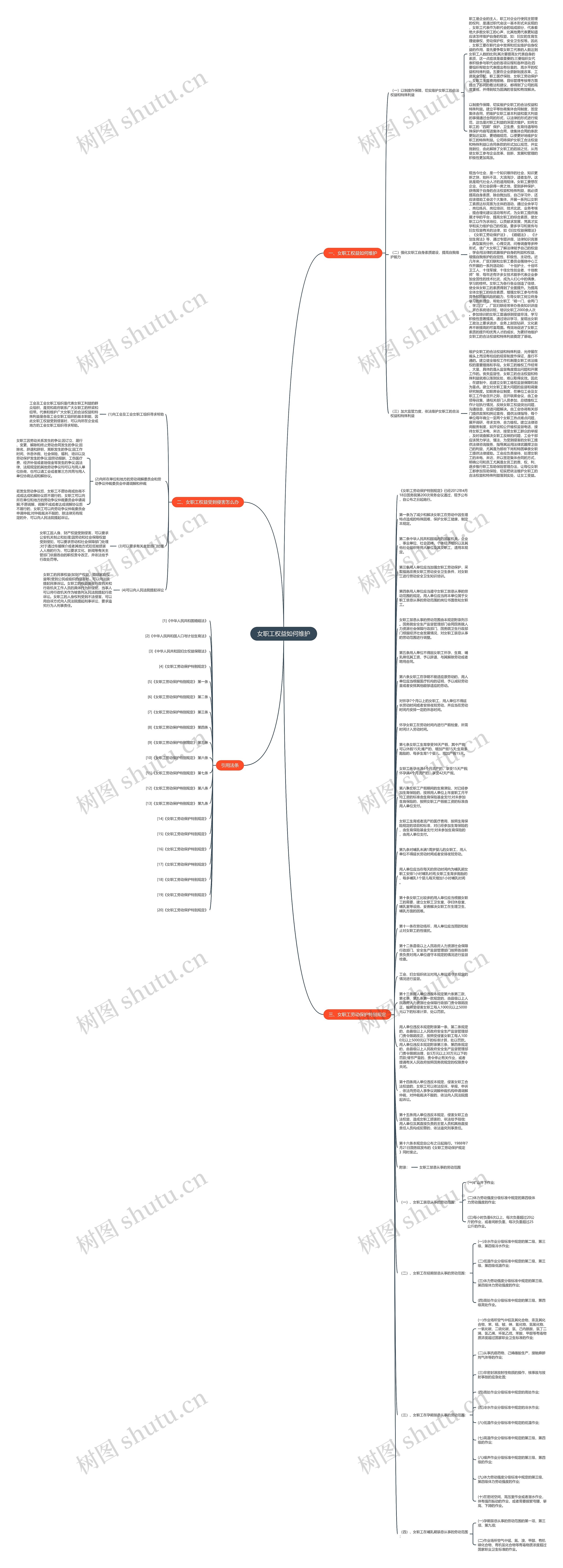 女职工权益如何维护思维导图