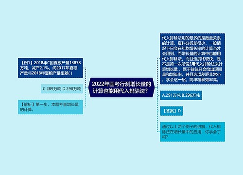 2022年国考行测增长量的计算也能用代入排除法？