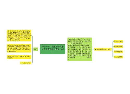 每日一练：国家公务员考试之言语理解与表达（49）