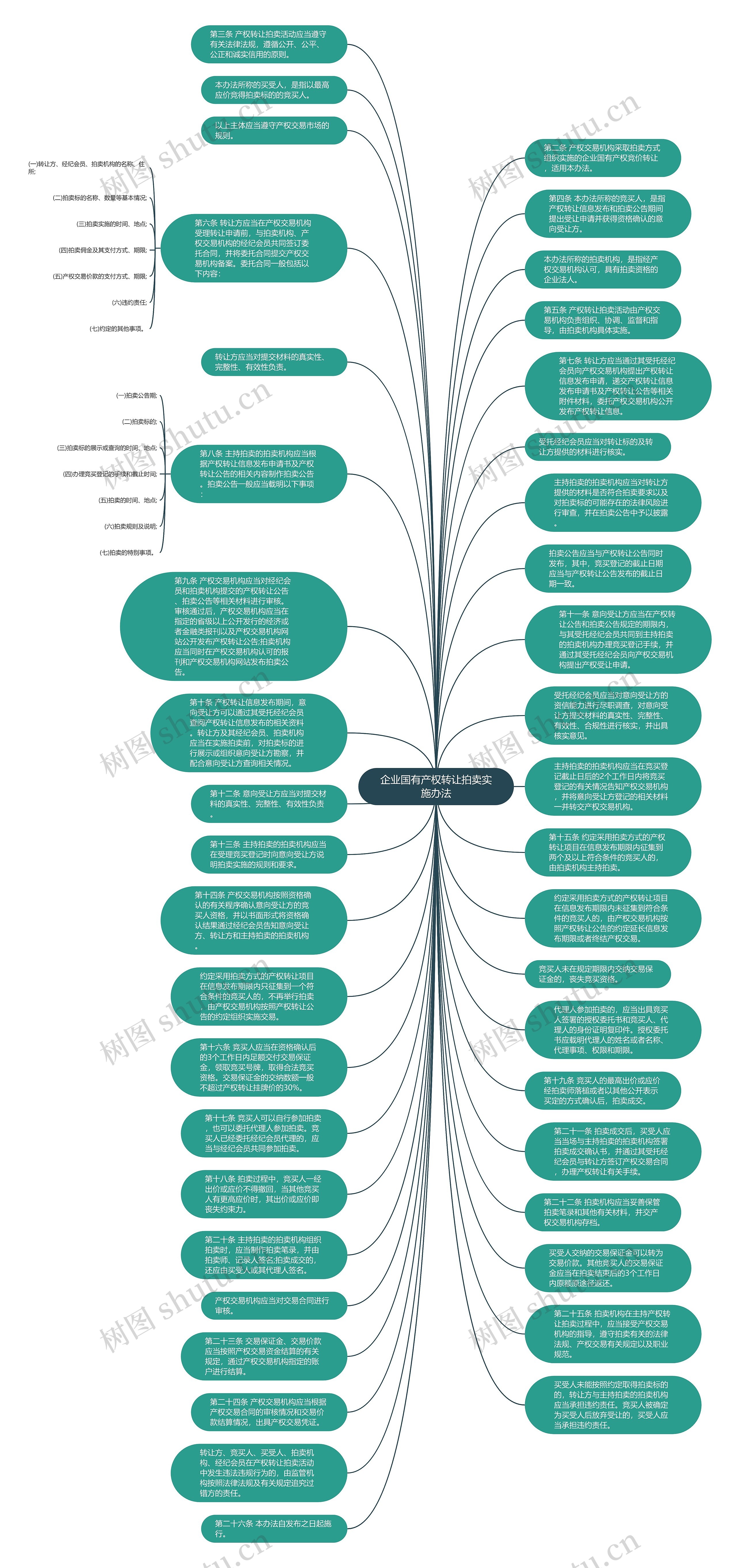 企业国有产权转让拍卖实施办法思维导图