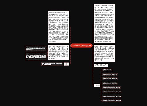 劳动合同及工伤纠纷案例 