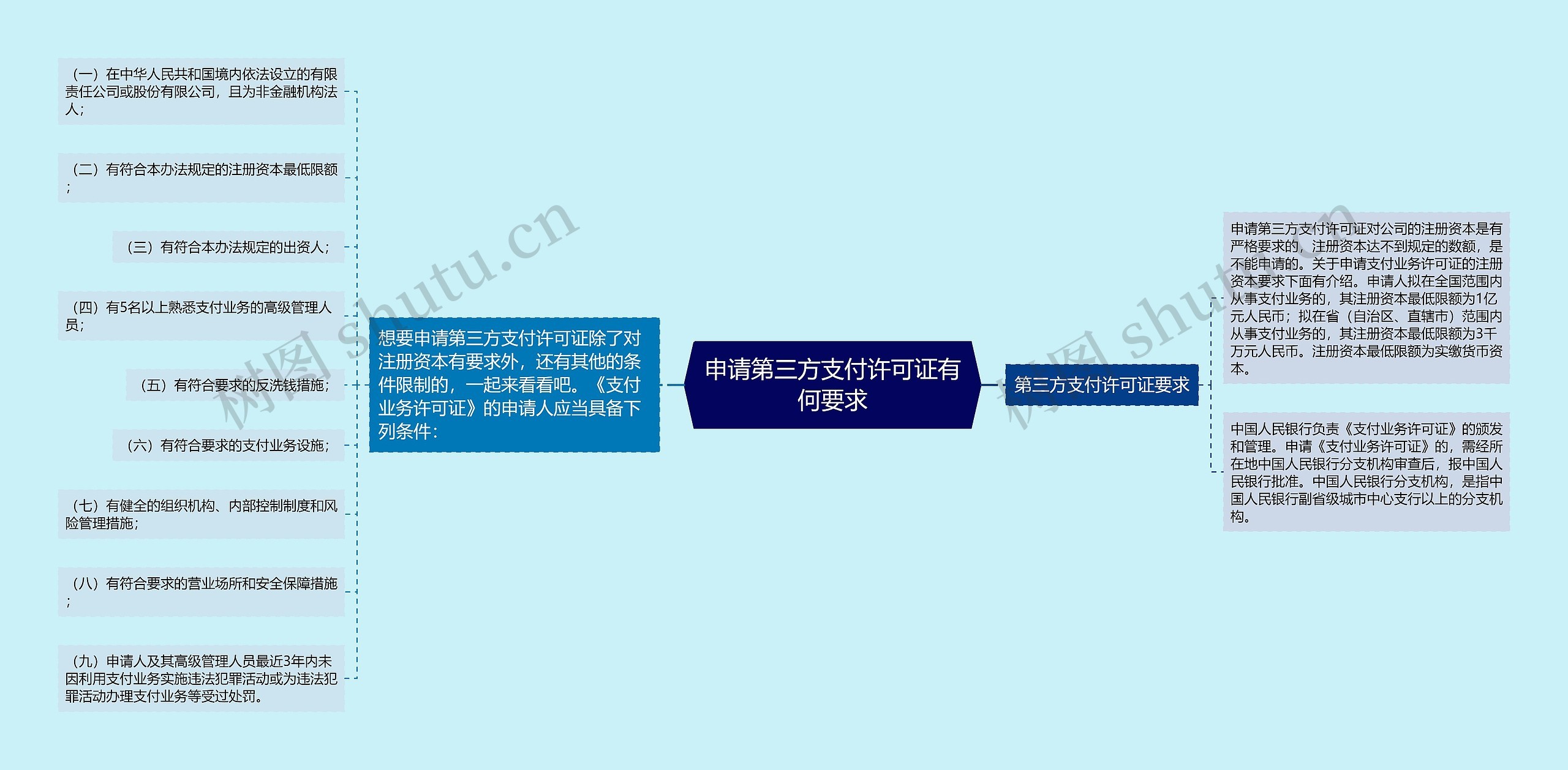 申请第三方支付许可证有何要求思维导图