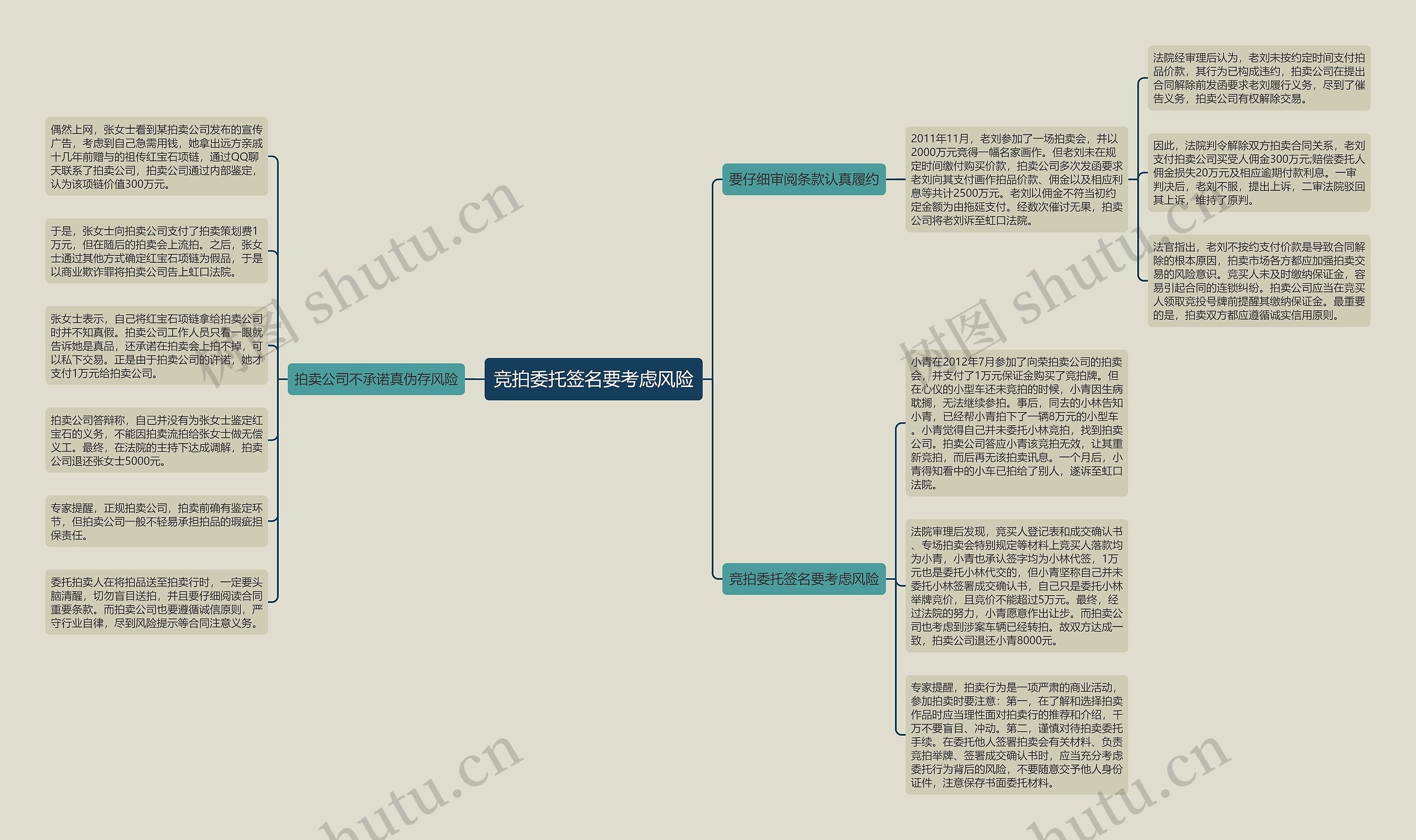 竞拍委托签名要考虑风险思维导图