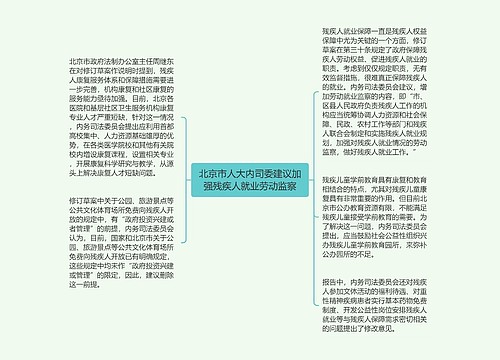 北京市人大内司委建议加强残疾人就业劳动监察