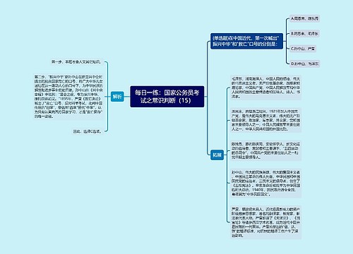 每日一练：国家公务员考试之常识判断（15）