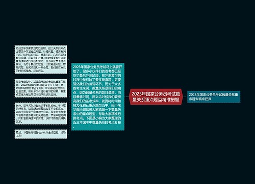 2023年国家公务员考试数量关系重点题型精准把握