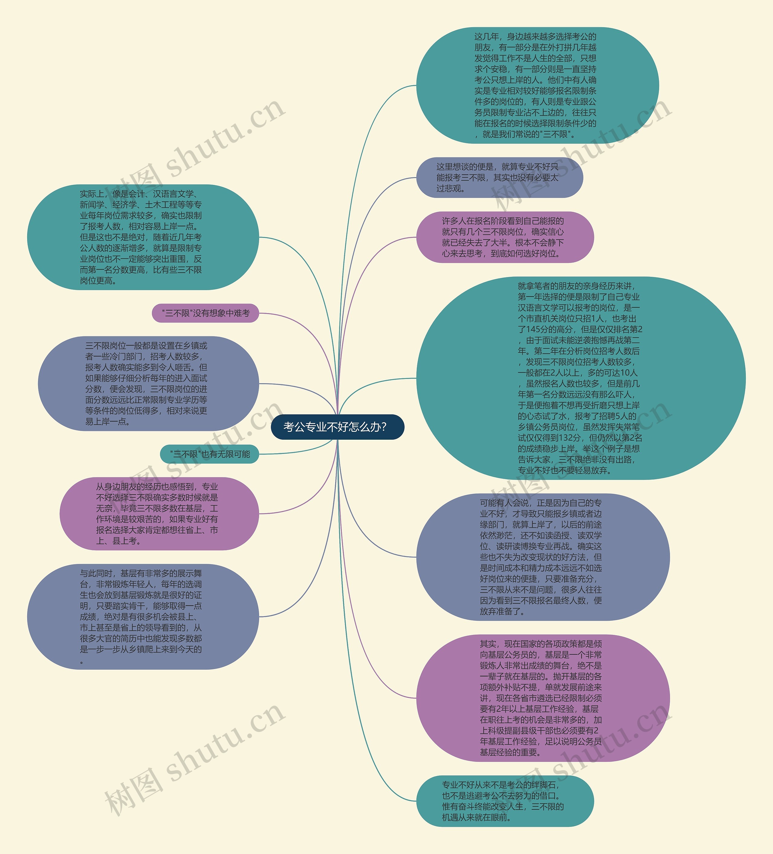考公专业不好怎么办？思维导图