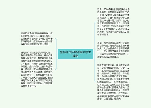 警惕非法招聘诈骗大学生钱财