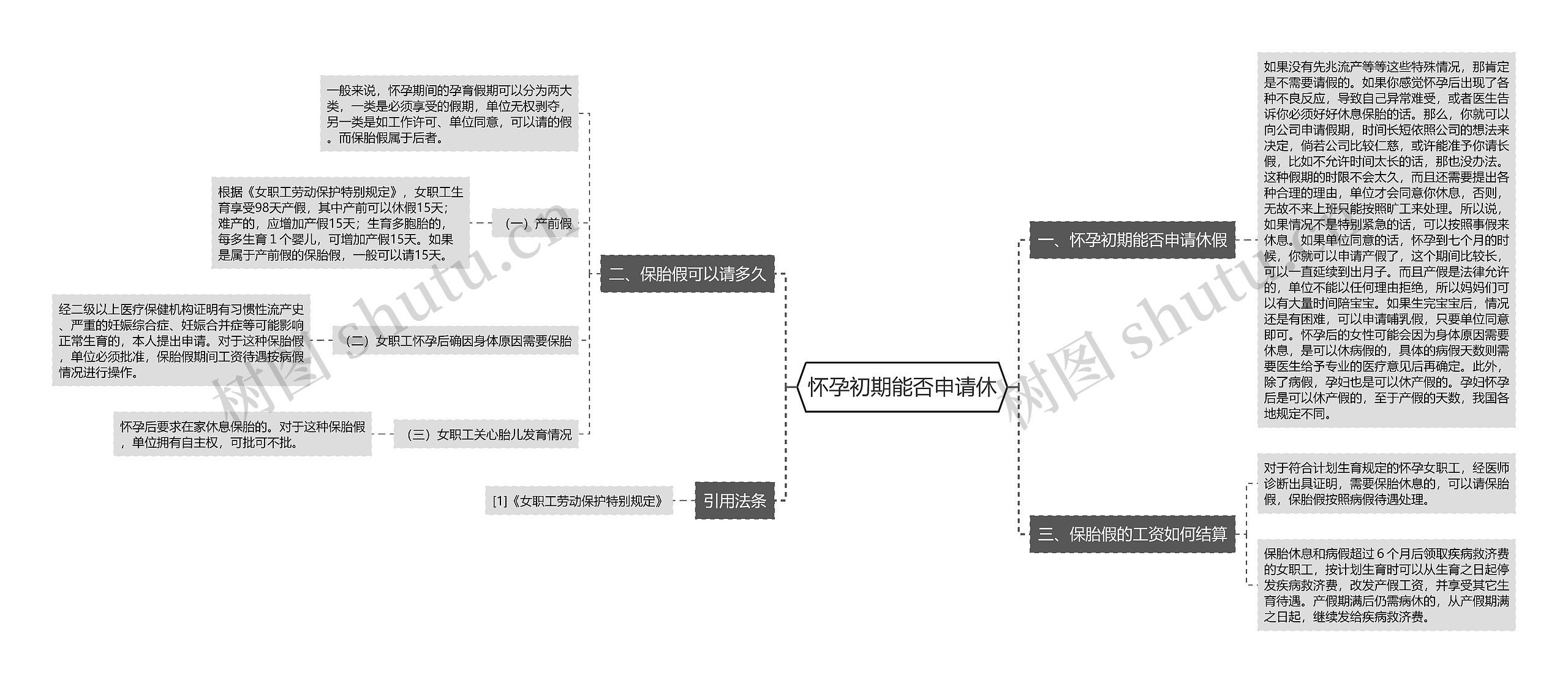 怀孕初期能否申请休思维导图