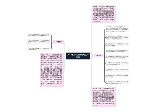 2012银行职员试用期工作总结