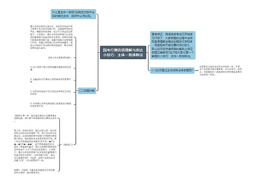 国考行测言语理解与表达小技巧：主体一致排除法