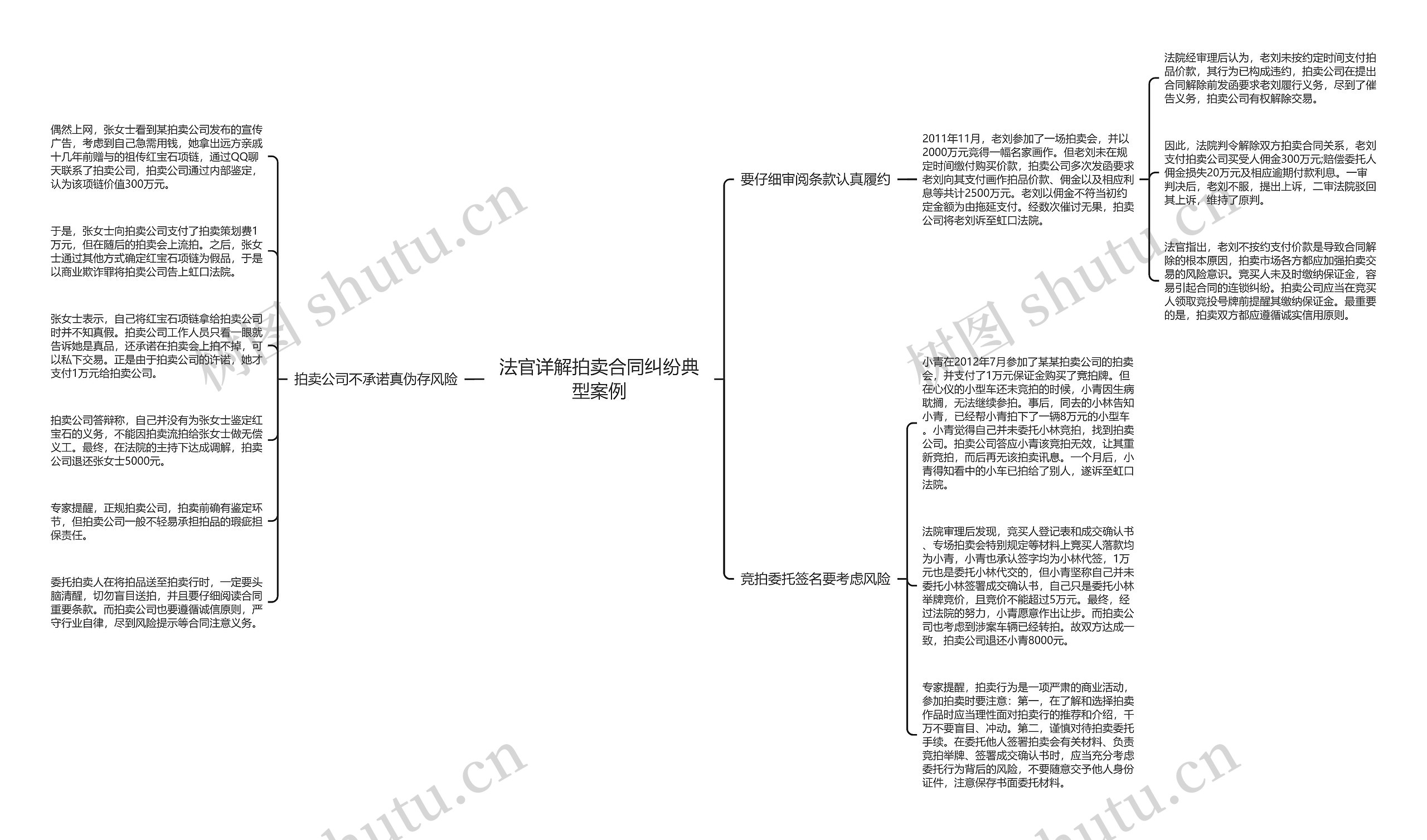 法官详解拍卖合同纠纷典型案例思维导图