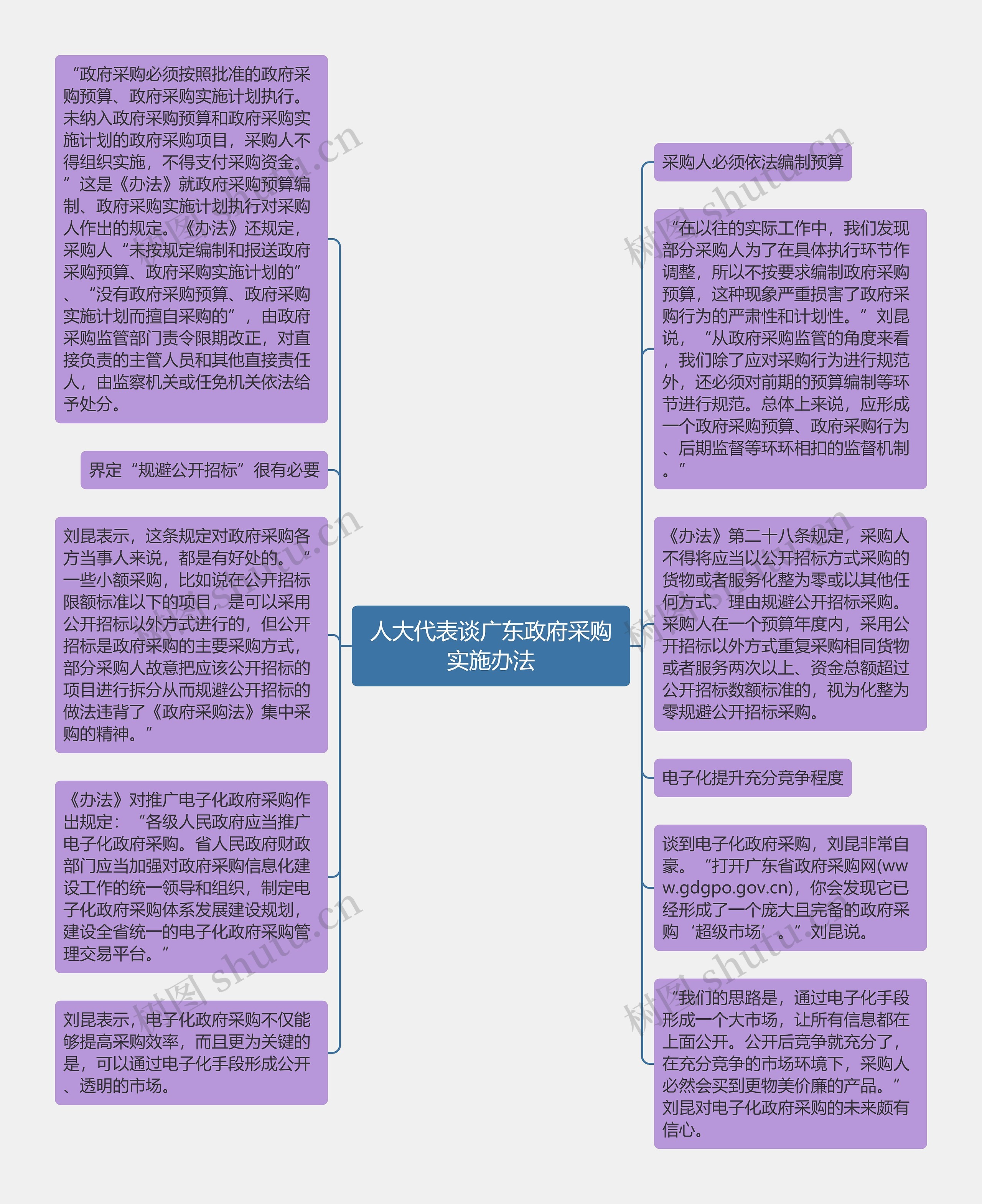 人大代表谈广东政府采购实施办法思维导图