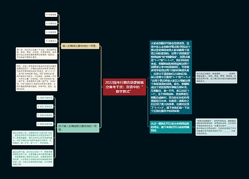 2022国考行测言语逻辑填空备考干货:言语中的“数学算式” 2022国考行测言语逻辑填空备考干货:言语中的“数学算式”