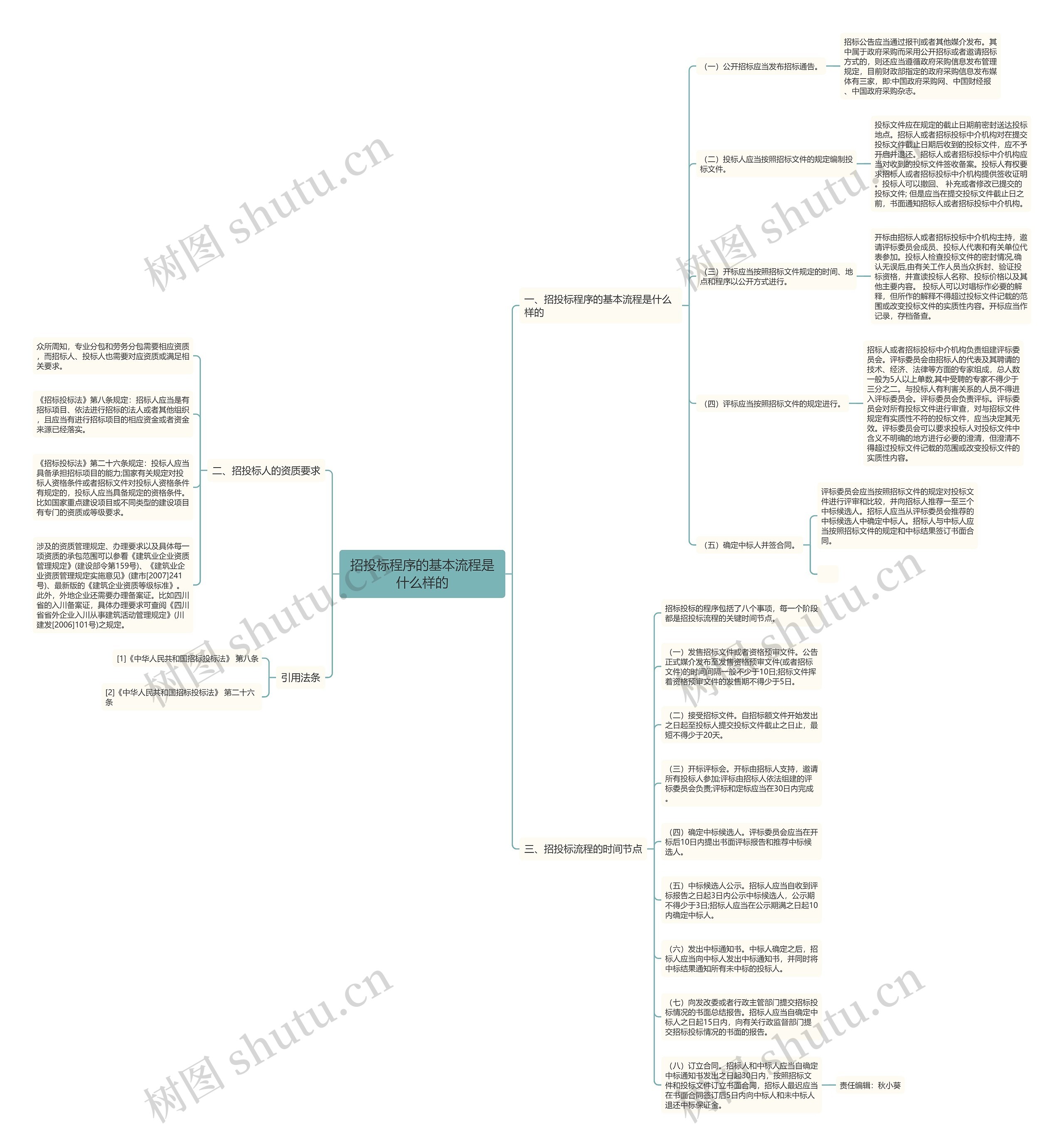 招投标程序的基本流程是什么样的思维导图