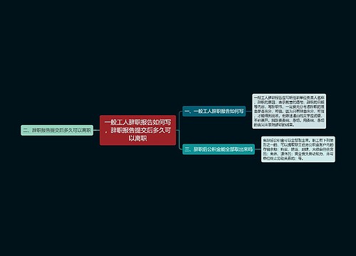 一般工人辞职报告如何写，辞职报告提交后多久可以离职