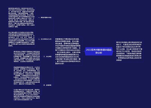 2022国考判断推理命题趋势分析