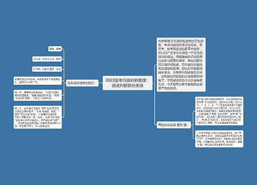 2022国考行测判断推理：说说判断那些失误