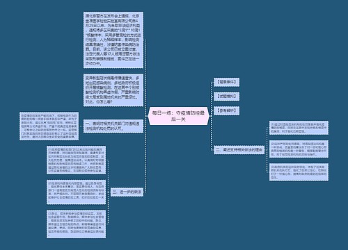 每日一练：守疫情防控最后一关