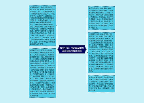 经验分享：多方联动谱写基层社区治理新篇章