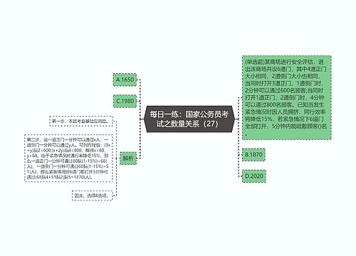 每日一练：国家公务员考试之数量关系（27）