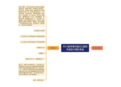 2022国考常识速记之能犯未遂及不能犯未遂