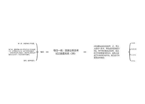 每日一练：国家公务员考试之数量关系（38）