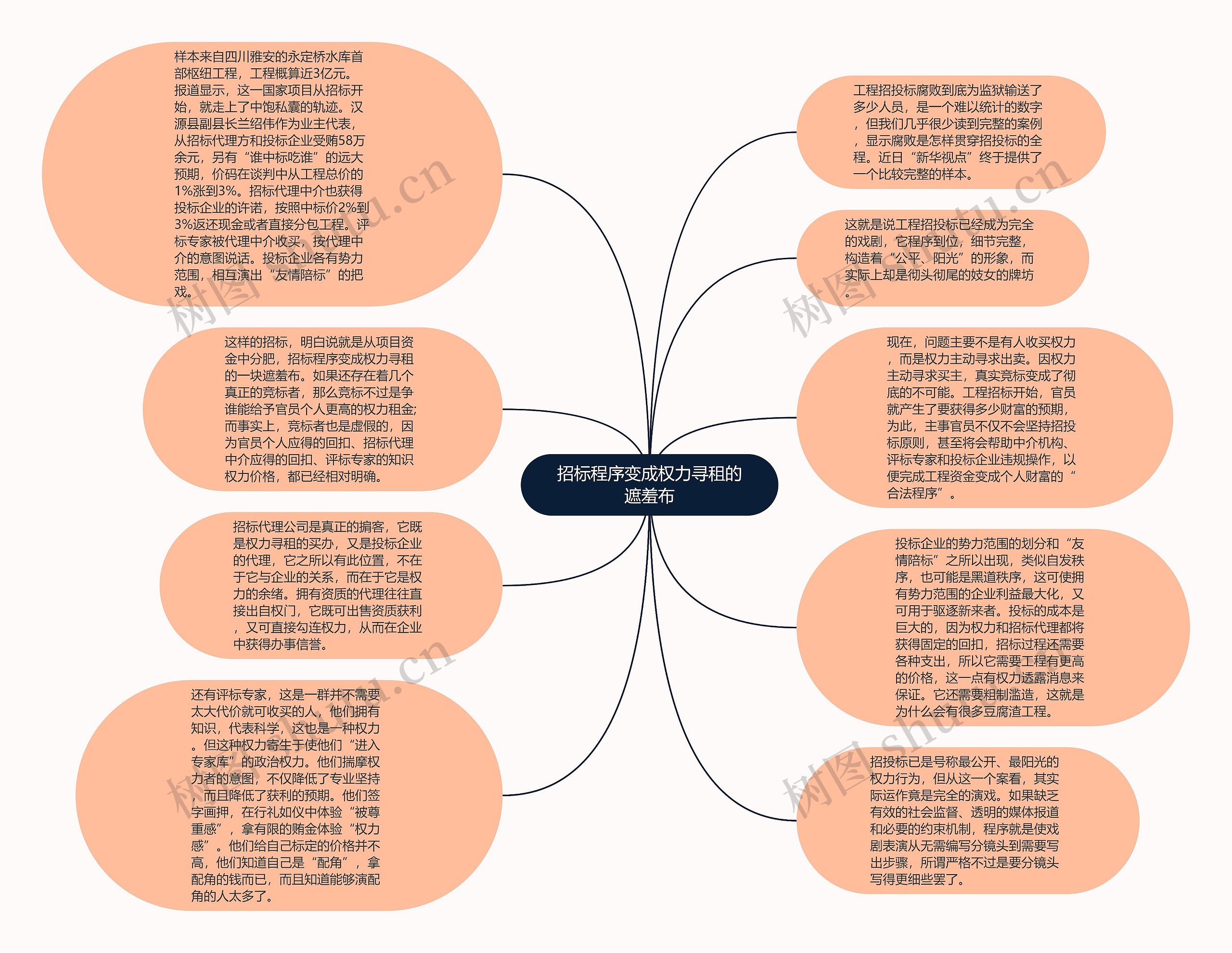 招标程序变成权力寻租的遮羞布思维导图