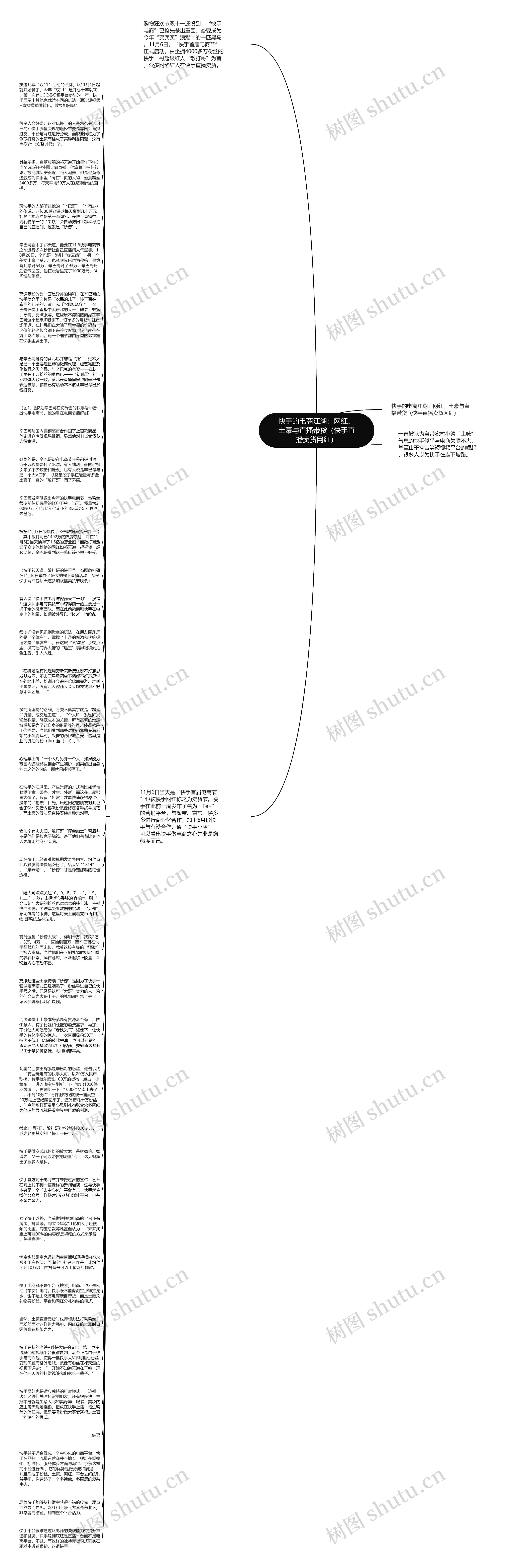 快手的电商江湖：网红、土豪与直播带货（快手直播卖货网红）思维导图
