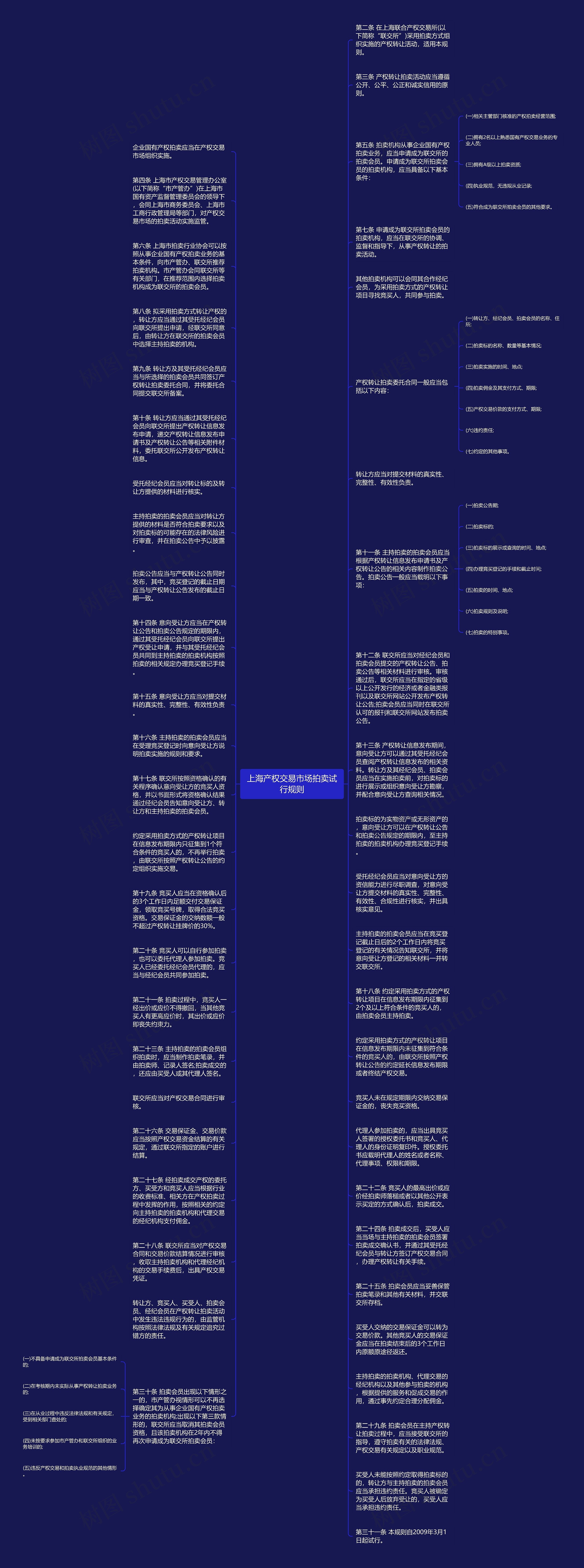 上海产权交易市场拍卖试行规则思维导图