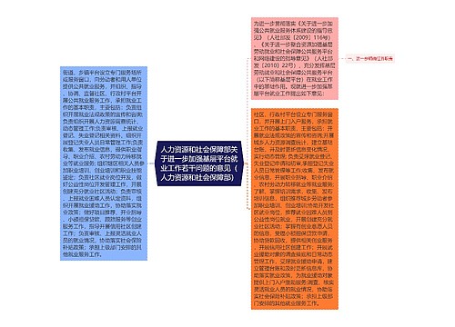 人力资源和社会保障部关于进一步加强基层平台就业工作若干问题的意见(人力资源和社会保障部) 人力资源和社会保障部关于进一步加强基层平台就业工作若干问题的意见(人力资源和社会保障部)