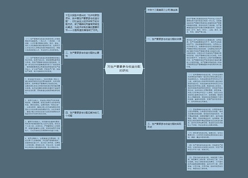 对生产要素参与收益分配的研究