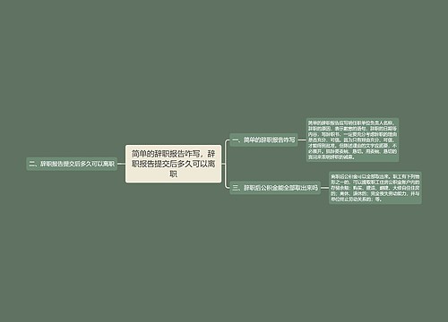 简单的辞职报告咋写，辞职报告提交后多久可以离职