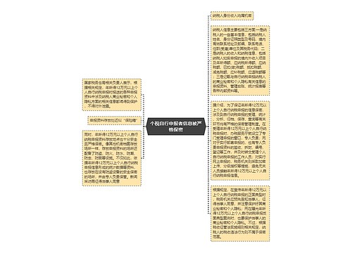 个税自行申报者信息被严格保密