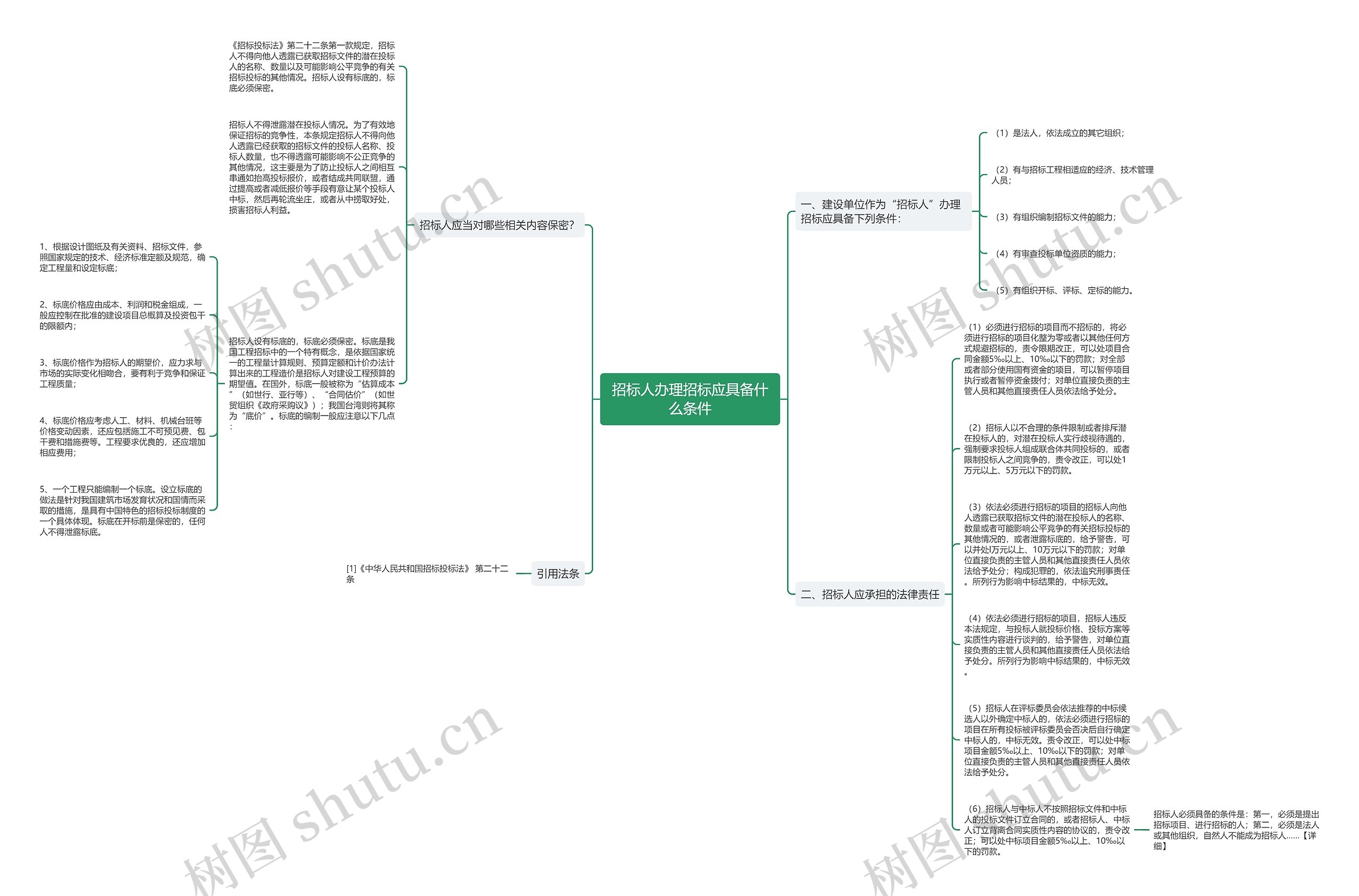 招标人办理招标应具备什么条件思维导图