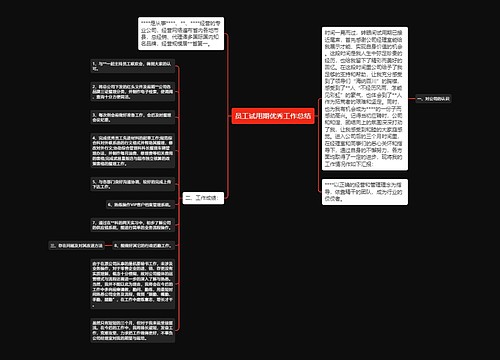 员工试用期优秀工作总结