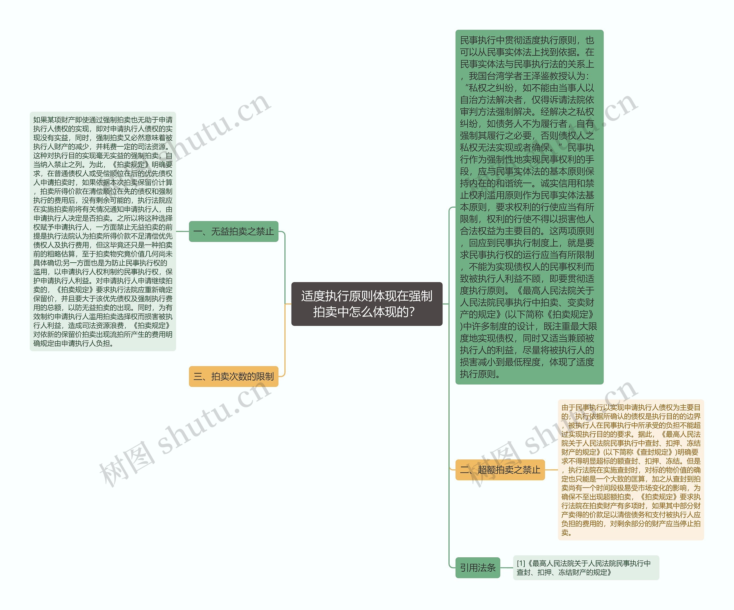 适度执行原则体现在强制拍卖中怎么体现的？